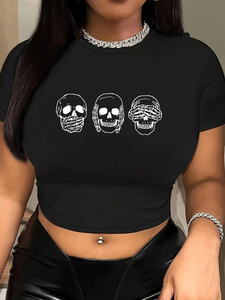 Damen Crop-T-Shirt mit kreativem Telefon-Design Echo Archiv