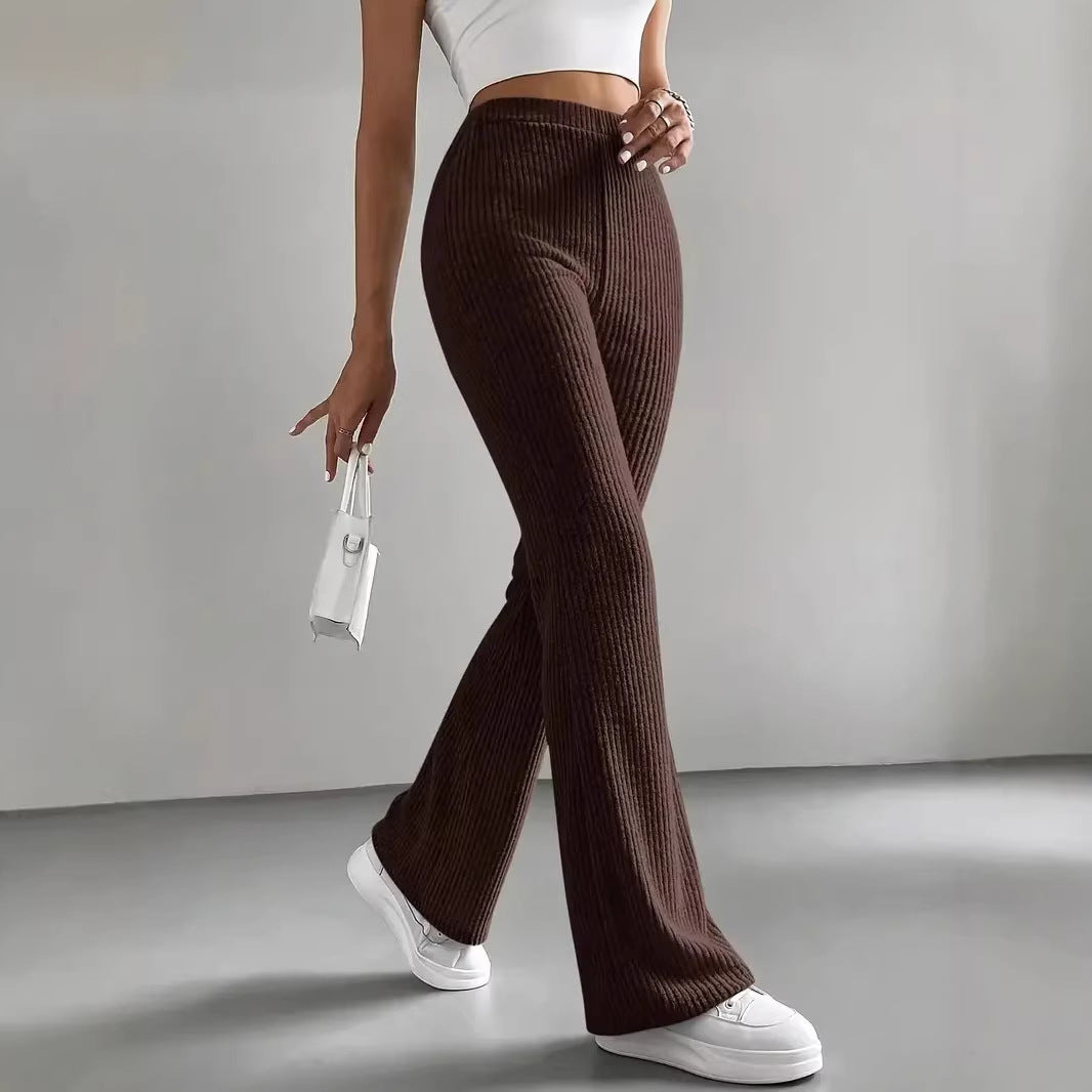 Damen Lässige und elegante Ripp-Optik Hose Echo Archiv