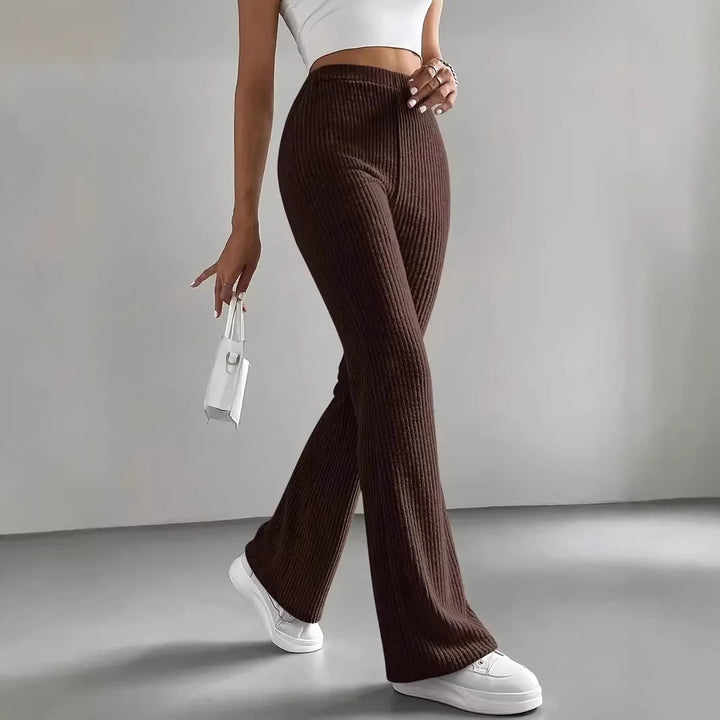 Damen Lässige und elegante Ripp-Optik Hose Echo Archiv