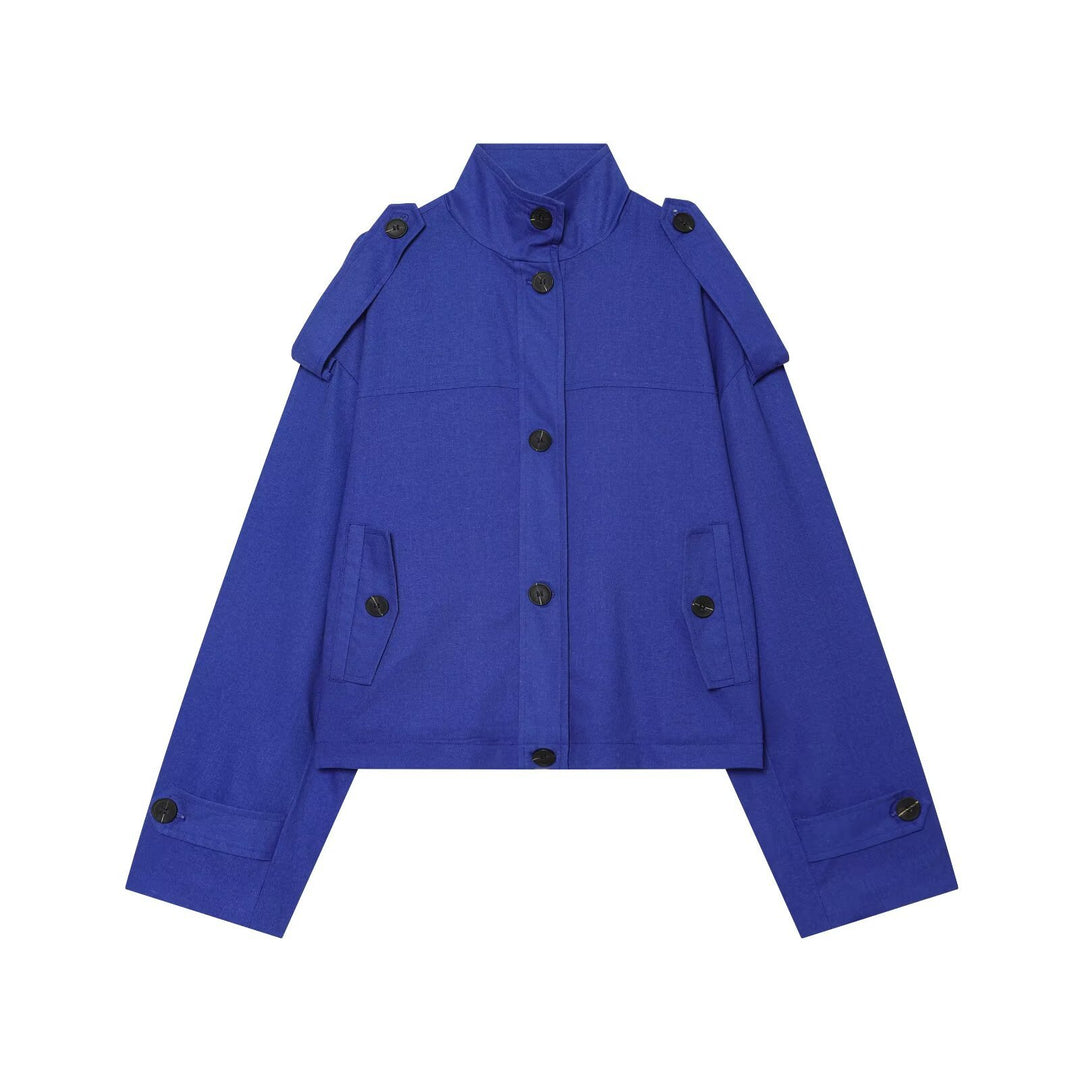 Damen Kurzjacke mit Stehkragen, Schulterriegeln und Knopfverschluss Echo Archiv