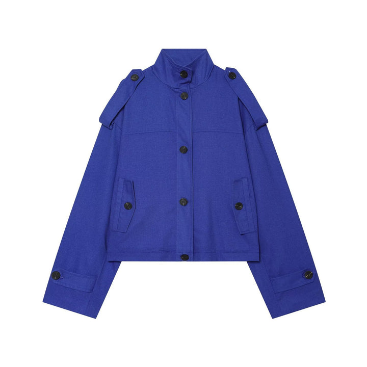Damen Kurzjacke mit Stehkragen, Schulterriegeln und Knopfverschluss Echo Archiv