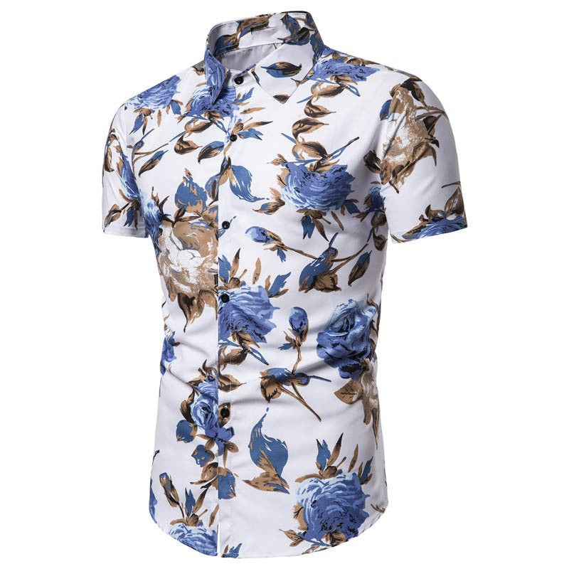 Herren Kurzarmhemd mit floralem Druck und exklusivem Design Echoarchiv