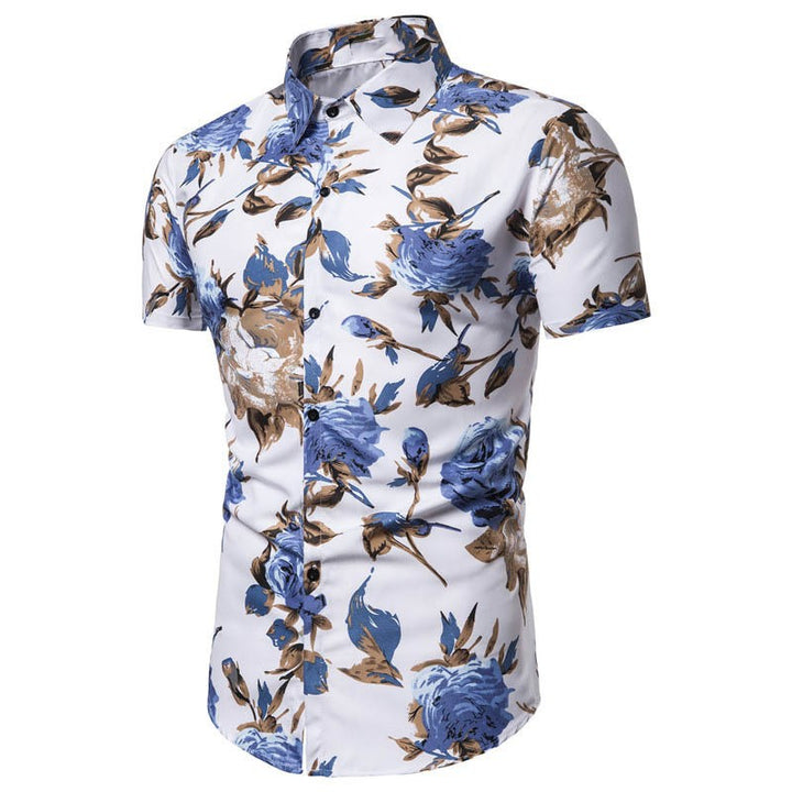 Herren Kurzarmhemd mit floralem Druck und exklusivem Design Echoarchiv