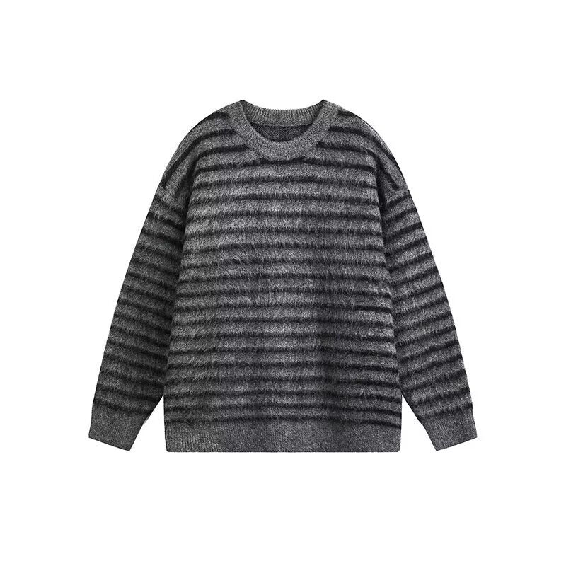 Damen Grobstrickpullover mit strukturiertem Streifenmuster Echoarchiv