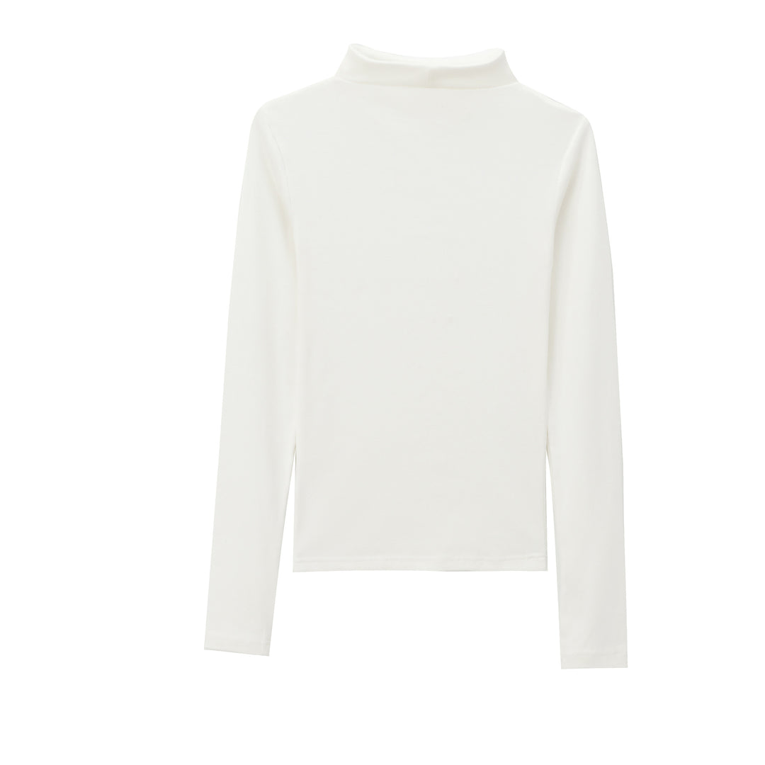 Damen nan schmal geschnittener Stretch-Rollkragenpullover aus Feinstrick Echo Archiv