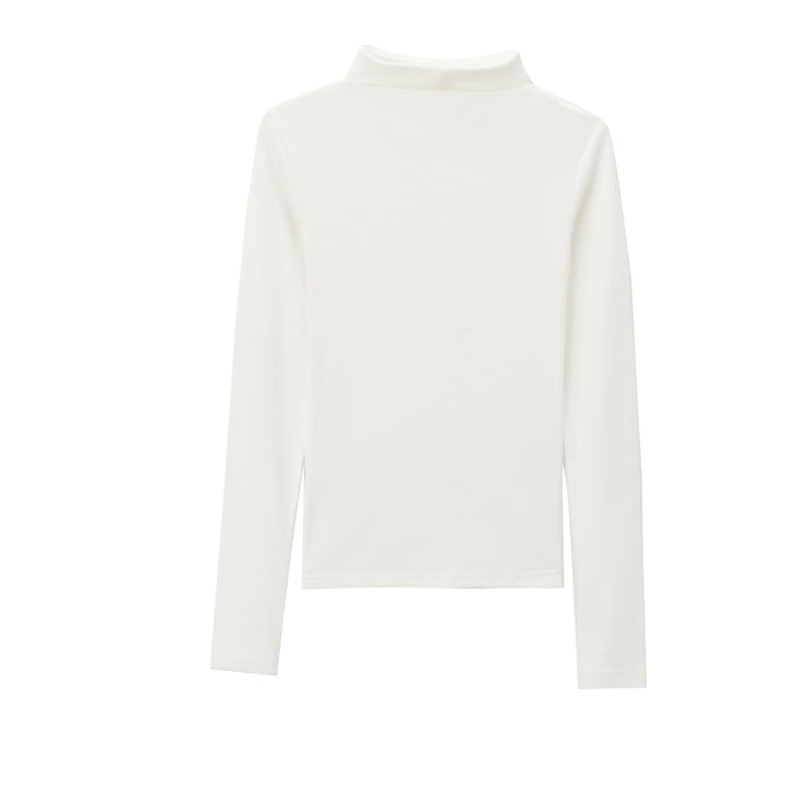 Damen nan schmal geschnittener Stretch-Rollkragenpullover aus Feinstrick Echo Archiv