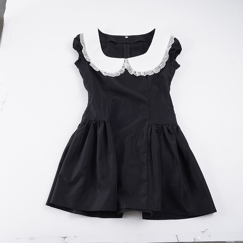 Damen Kleid im Vintage-Stil mit Spitzenkragen und weitem Rock Echo Archiv