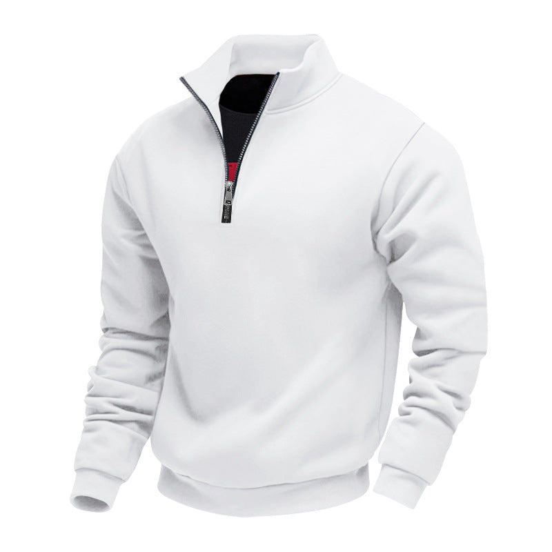 Herren leichter Fleecepullover mit Stehkragen und halblangem Reißverschluss – Marzano