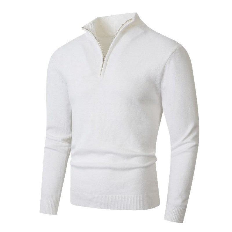 Herren modischer Strickpullover mit hohem Kragen und Reißverschluss Echoarchiv