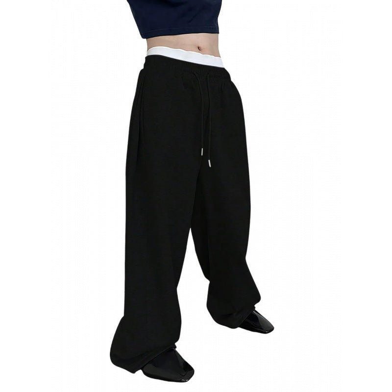 Damen nan weite Oversize Jogginghose mit tiefem Schritt, elastischem Bund und Kordelzug Echo Archiv