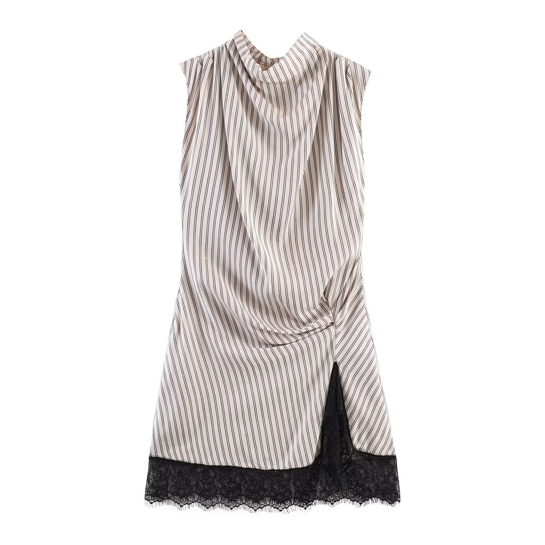 Damen elegantes Kleid mit transparentem Spitzenrand Echo Archiv