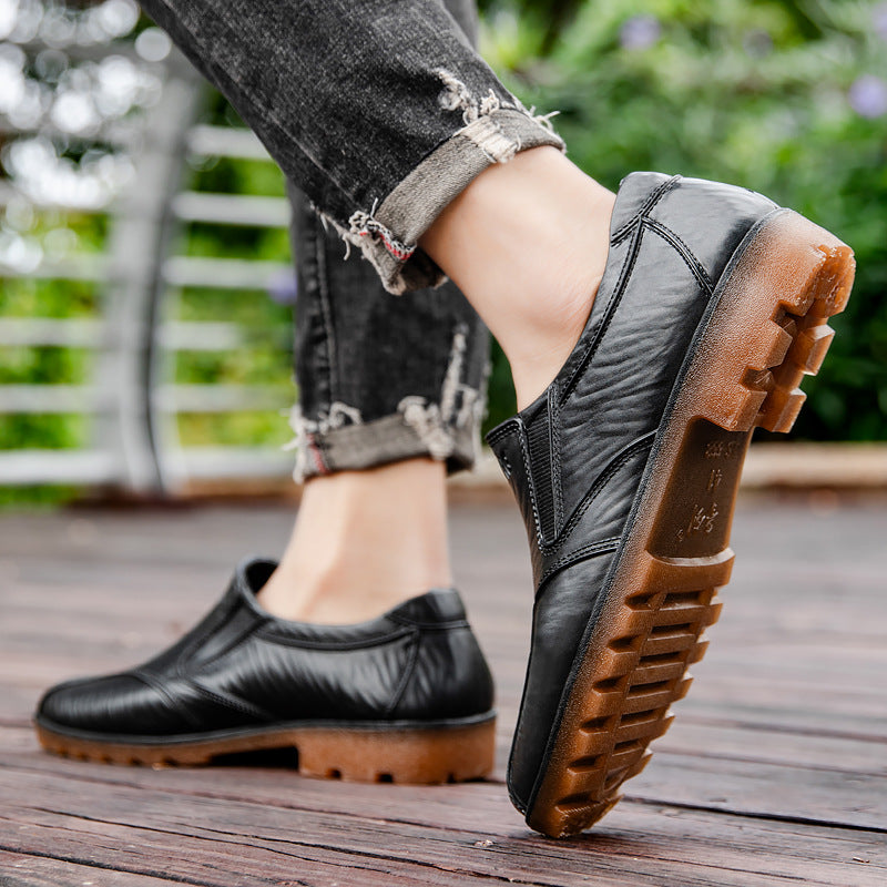 Herren Elegante Slip-On Business-Halbschuhe mit elastischen Einsätzen und rutschfester Profilsohle Echoarhiv
