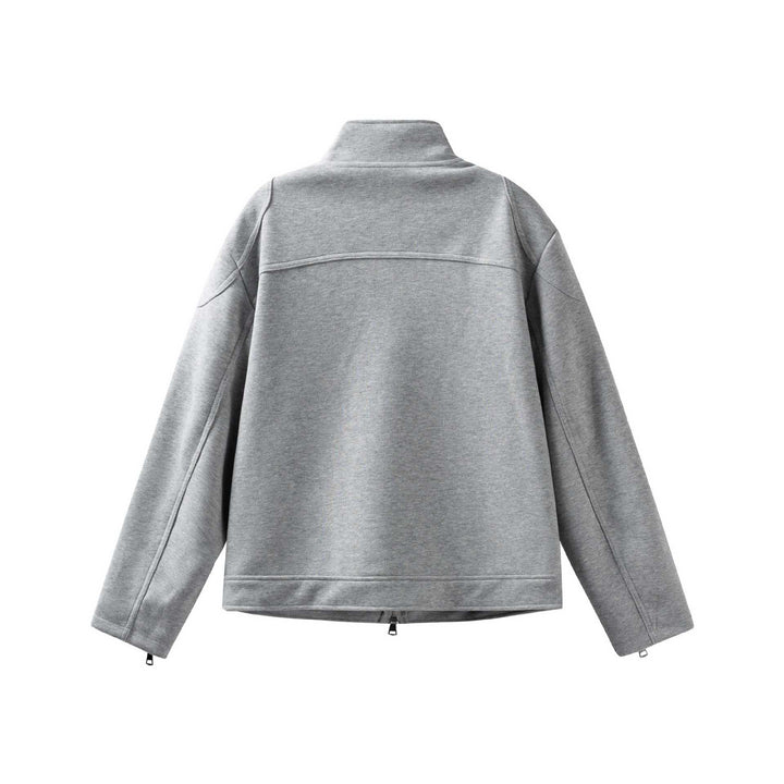 Unisex Hochgeschlossene Zip-Jacke aus French‑Terry mit Ärmelschlitzen und Eingrifftaschen Echoarchiv