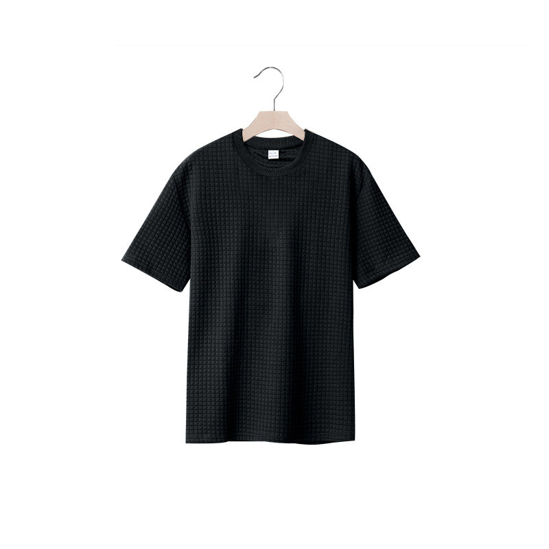 Herren lässiges Rundhals-T-Shirt mit strukturiertem Gewebe Echoarchiv