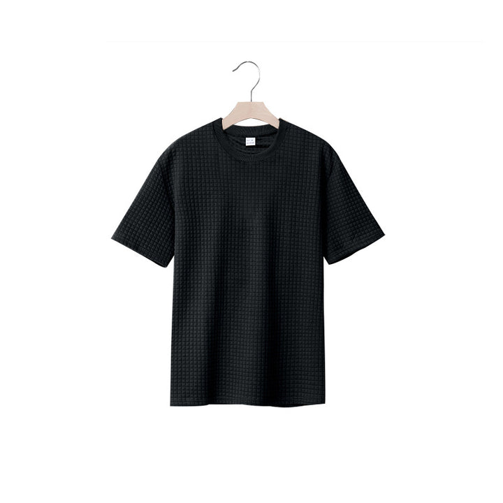 Herren lässiges Rundhals-T-Shirt mit strukturiertem Gewebe Echoarchiv