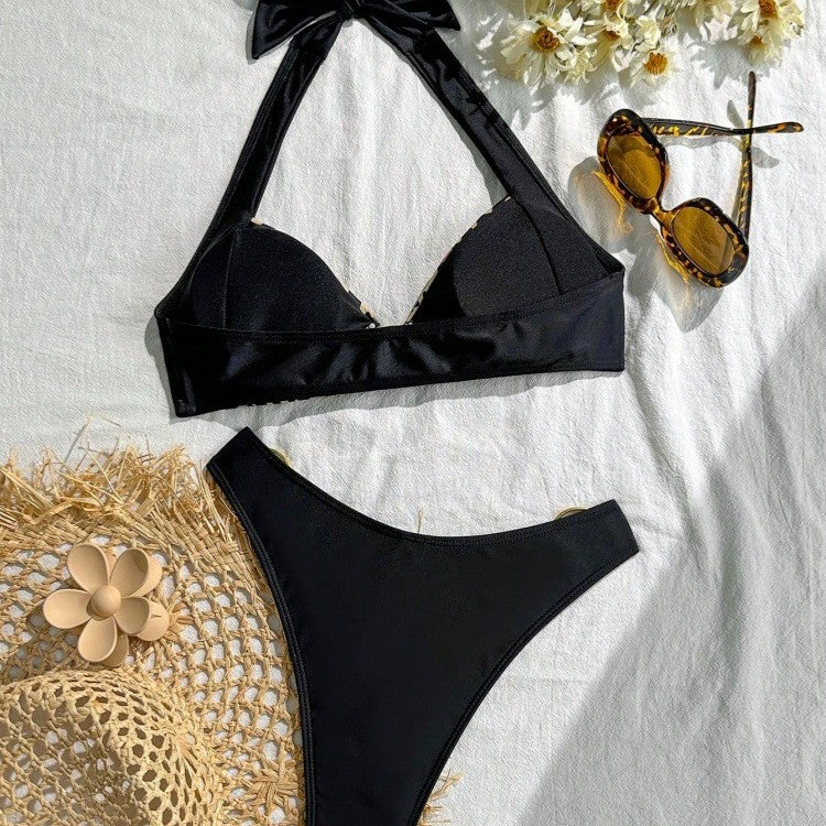Damen Bikini-Set mit stilvollem Leopardenmuster und verstellbarem Trägersystem Echo Archiv