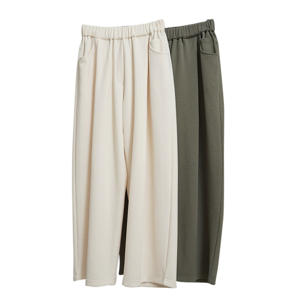 Damen Weite High‑Waist Palazzo‑Loungehose mit elastischem Bund Echoarchiv