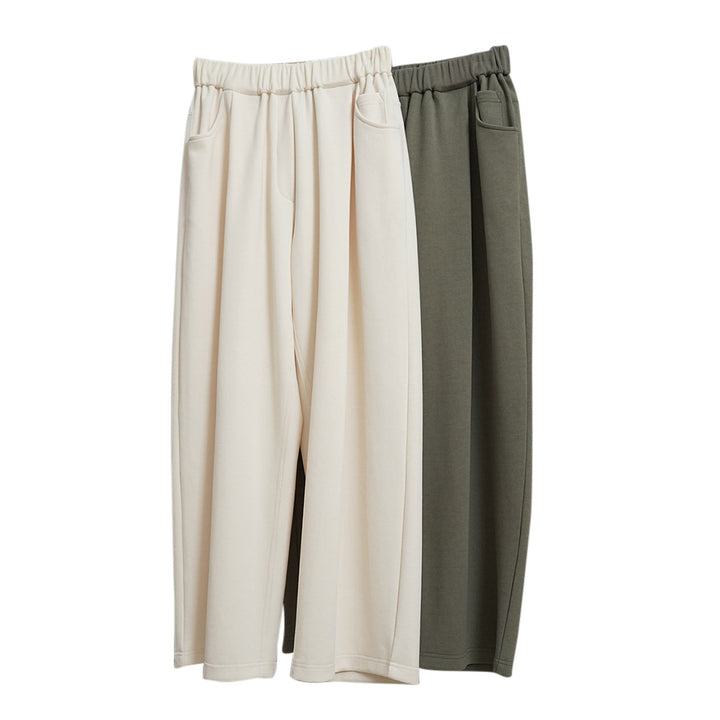 Damen Weite High‑Waist Palazzo‑Loungehose mit elastischem Bund Echoarchiv