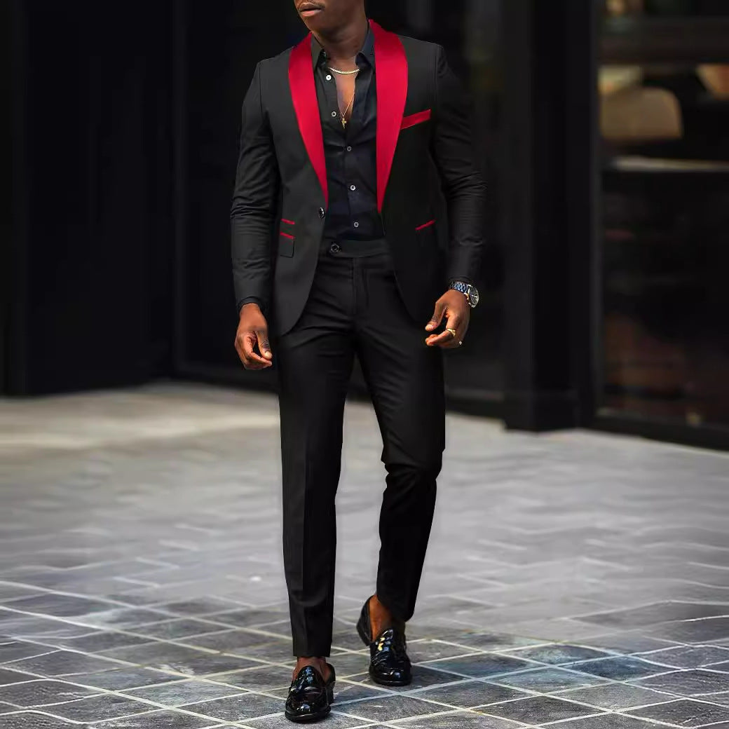 Herren nan schmal geschnittener Smokinganzug mit Satinrevers und Slim-Fit-Hose Echo Archiv