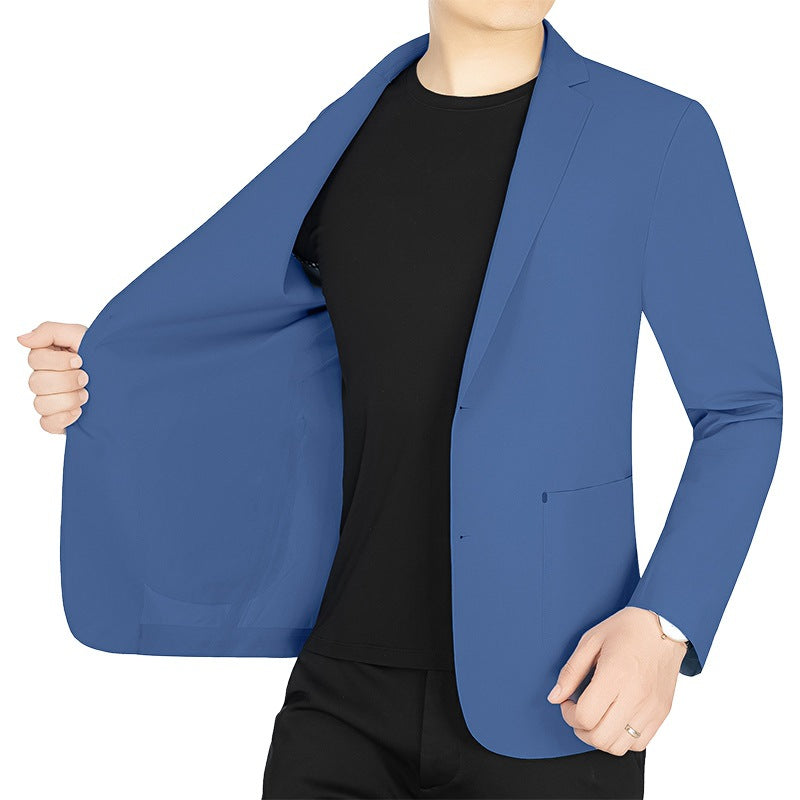 Herren Slim-Fit Jersey-Blazer ohne Innenfutter mit Stretchkomfort für Reise und Business – Tianoro