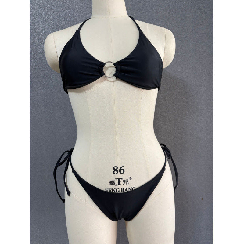 Damen Triangel-Bikini mit Ringdetail und verstellbaren Bändern Echo Archiv