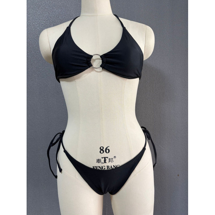 Damen Triangel-Bikini mit Ringdetail und verstellbaren Bändern Echo Archiv