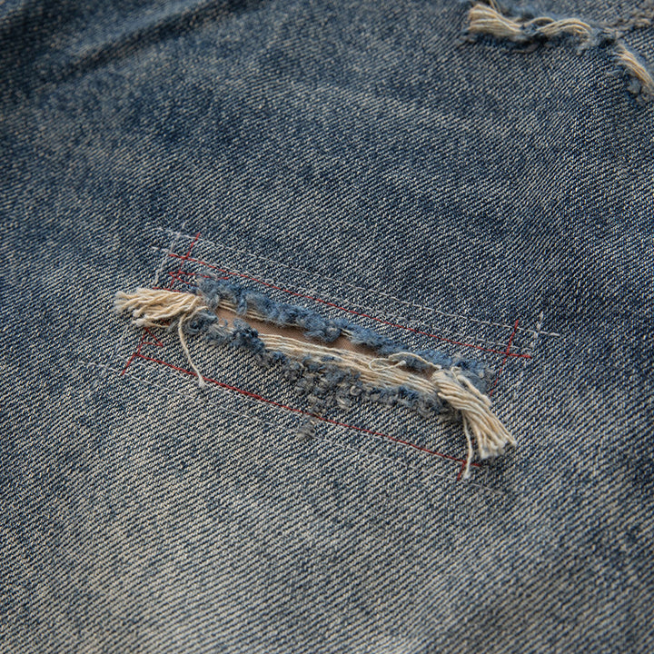 Damen Locker geschnittene Vintage-Denim-Jeans mit ausgefransten Details und verkürztem Bein Echoarchiv