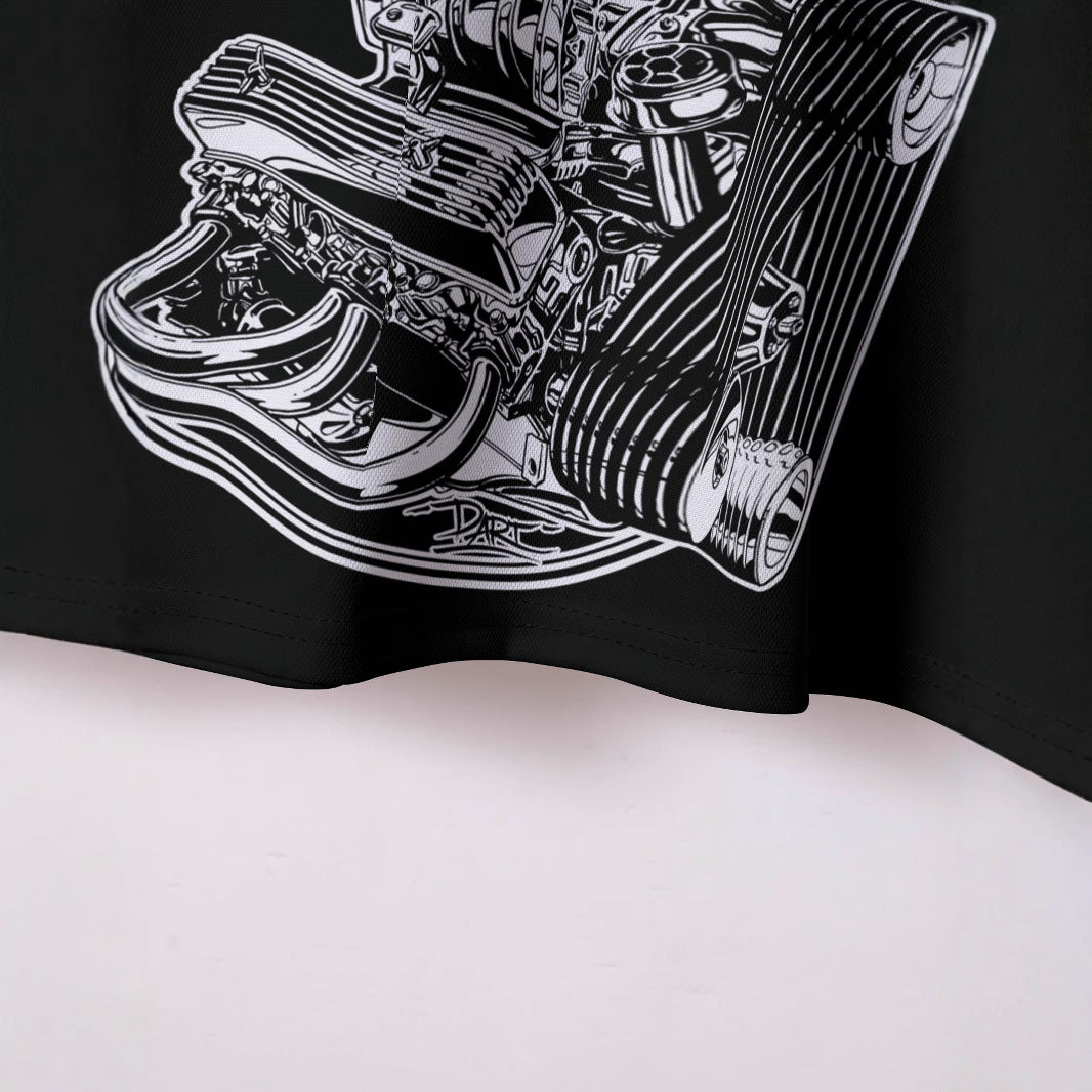 Herren Poloshirt mit exklusivem Grafikdesign und modernen Schnittelementen Echoarchiv