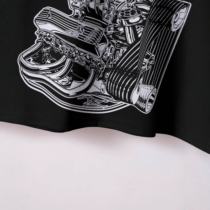 Herren Poloshirt mit exklusivem Grafikdesign und modernen Schnittelementen Echoarchiv