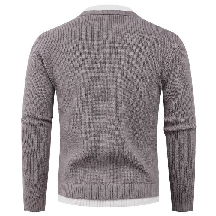 Herren Strickpullover mit V-Ausschnitt und feiner Struktur Echoarchiv