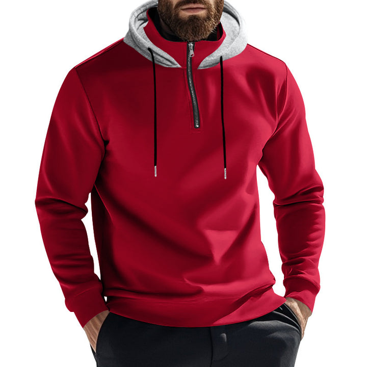 Herren sportlicher Hoodie mit halbem Reißverschluss und modernem Kapuzenaufbau Echoarchiv