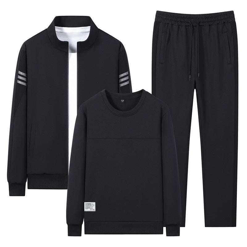 Herren Freizeit Trainingsanzug mit Reißverschluss Bomber, Rundhals Sweatshirt und elastischen Jogginghosen – Marzano