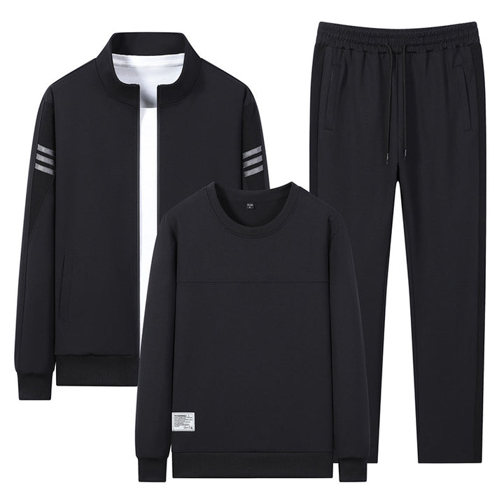 Herren Freizeit Trainingsanzug mit Reißverschluss Bomber, Rundhals Sweatshirt und elastischen Jogginghosen – Marzano