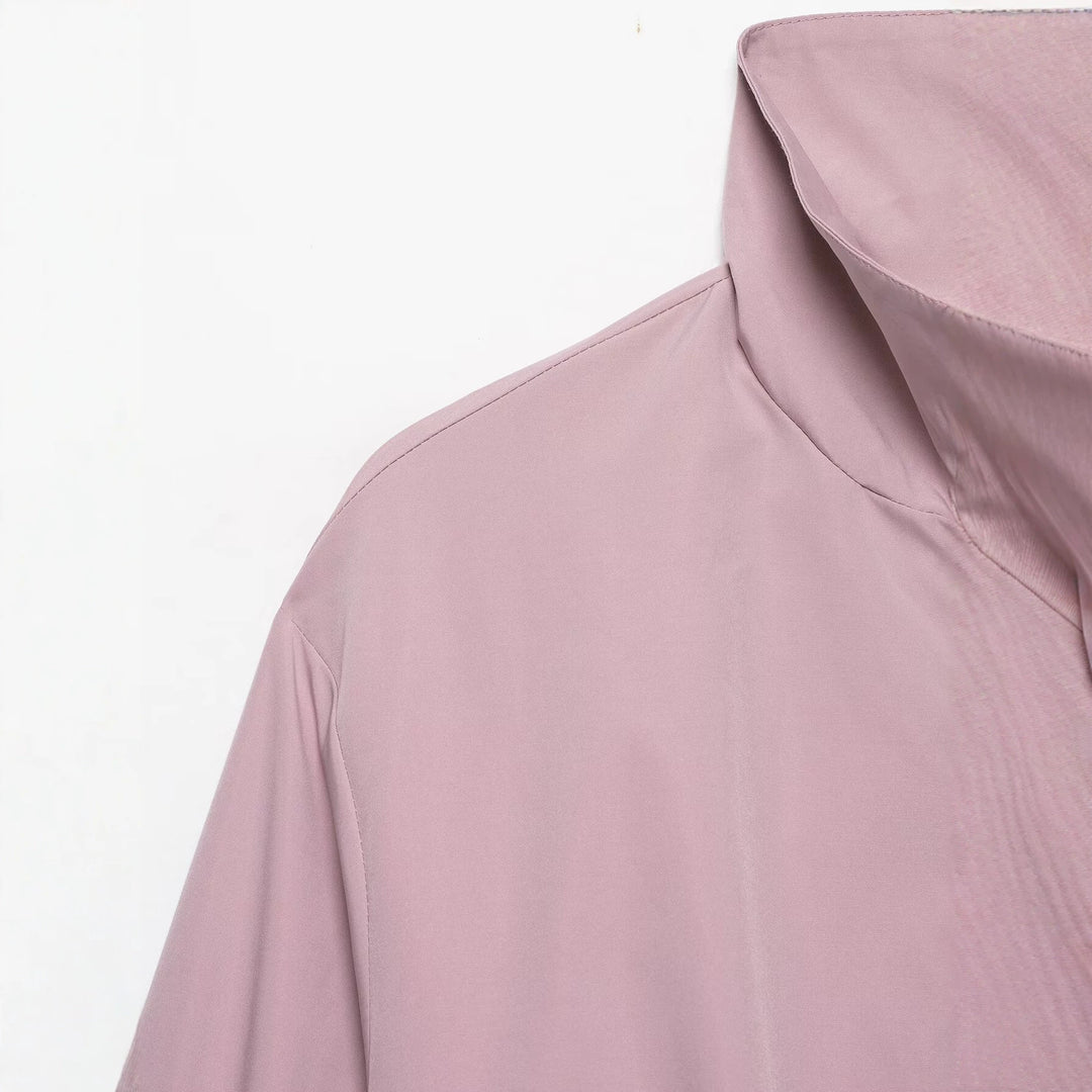Damen Cropped-Boxy-Übergangsjacke mit hohem Funnelkragen und elastischem Saum Echoarchiv
