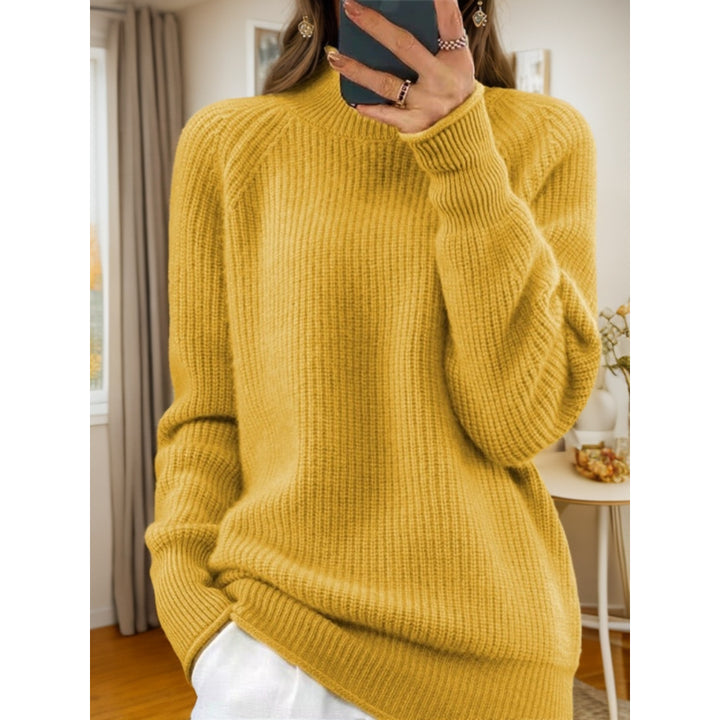 Damen nan kuscheliger Strickpullover mit Stehkragen und Rippstruktur Echo Archiv