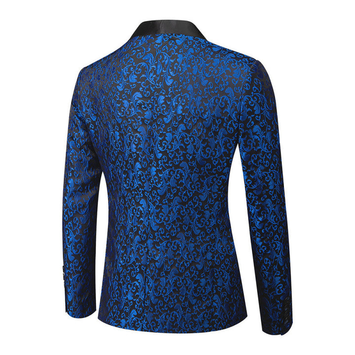 Herren Extravaganter Smokingblazer mit floralem Jacquard-Muster Echoarchiv