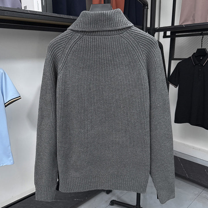 Herren Strickjacke mit weichem Rippstrickmuster und Button-Down-Kragen Echoarchiv