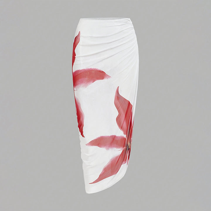 Damen Bademoden-Set mit floralem Oberteil und elegantem Wickelrock Echo Archiv
