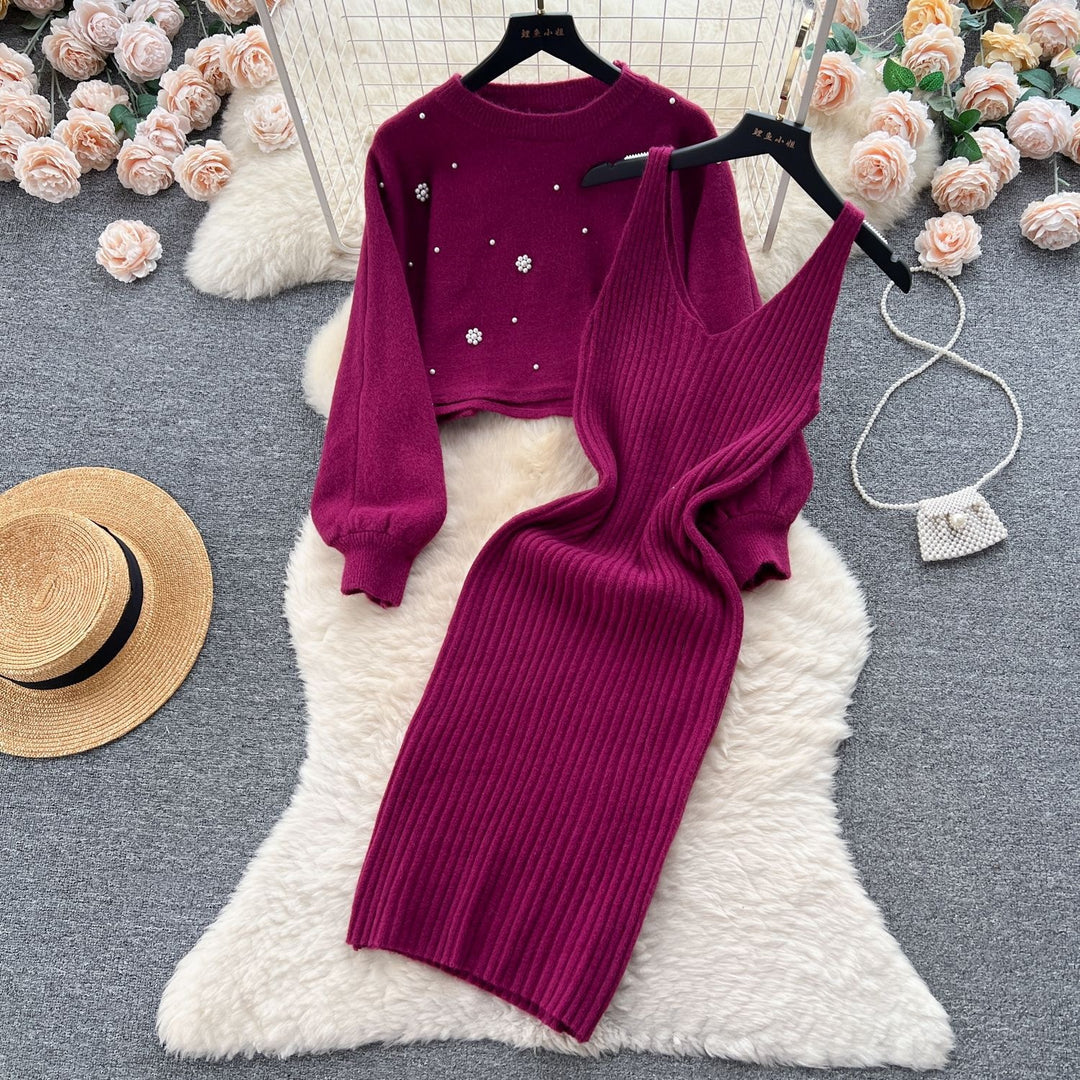 Damen Strickkleid mit elegantem V-Ausschnitt Echo Archiv