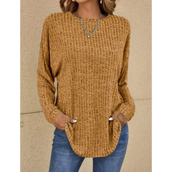Damen Oversized Struktur-Strickpullover mit Rundhals und Eingrifftaschen Echo Archiv