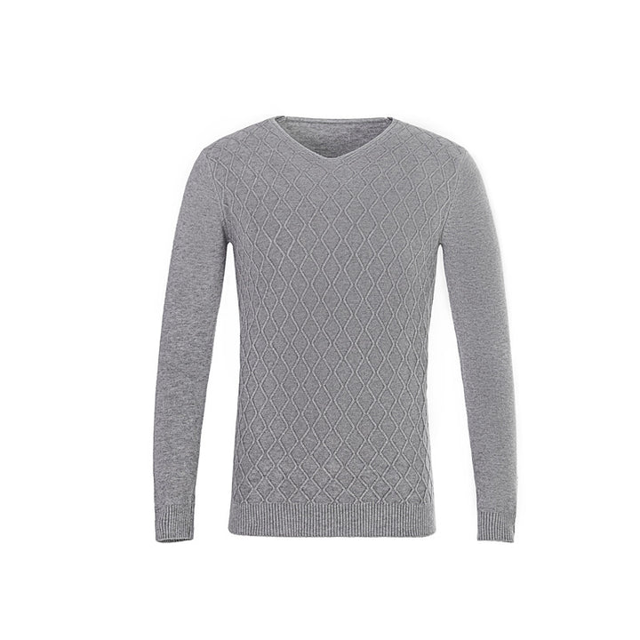 Herren V-Ausschnitt Pullover mit Strukturmuster Echoarchiv