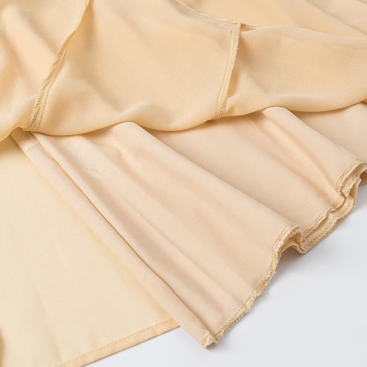 Damen Langer Plissierter Chiffon‑Maxirock mit hoher Taille und Einsatzbahnen Echoarchiv
