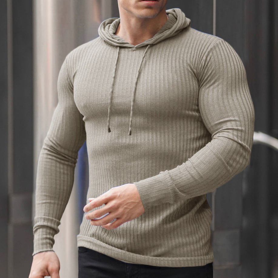 Herren lässiger Hoodie mit strukturierter Ripp-Optik Echoarchiv