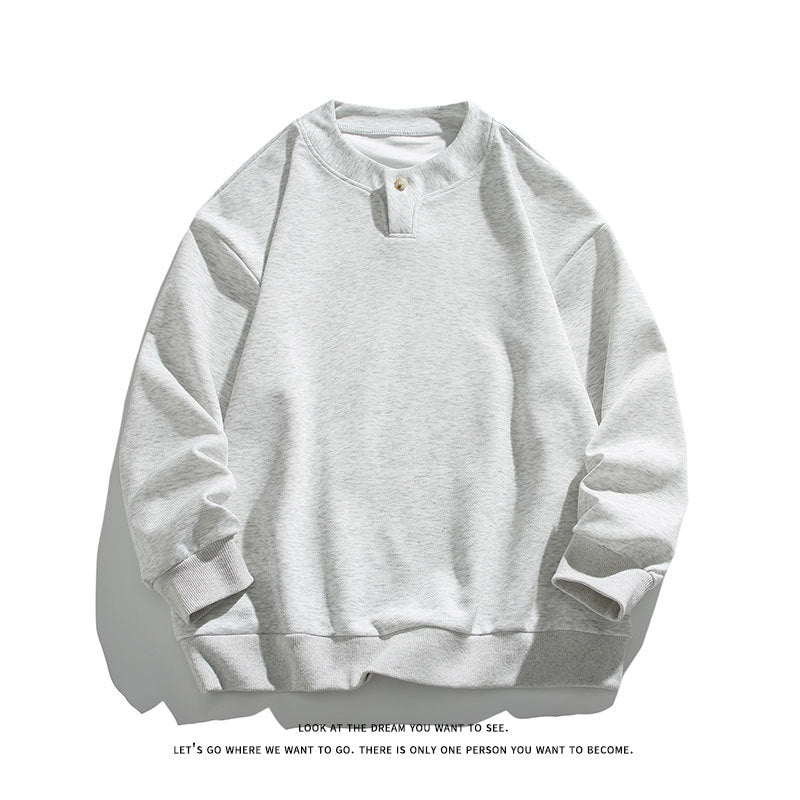 Unisex Oversize-Henley-Sweatshirt mit Druckknopf am Kragen Echo Archiv