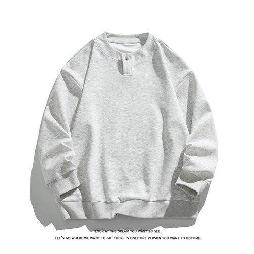 Unisex Oversize-Henley-Sweatshirt mit Druckknopf am Kragen Echo Archiv