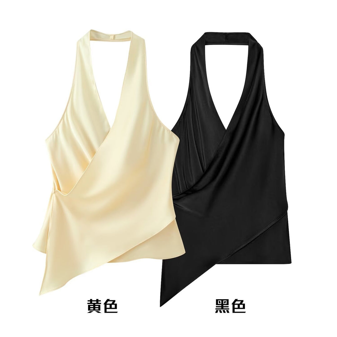 Damen Wickeloberteil aus fließendem Satin mit elegantem Rückenausschnitt Echo Archiv