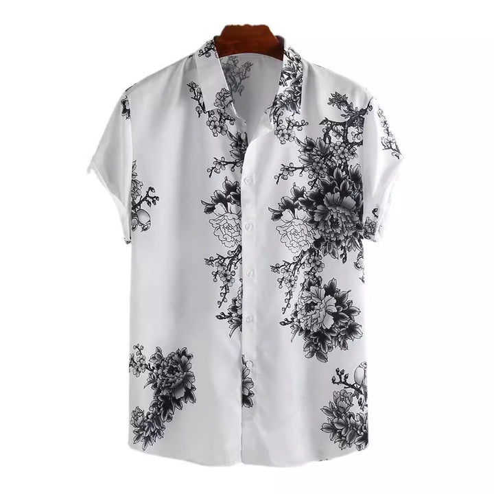 Herren Kurzarmhemd mit elegantem floralem Druck und hochwertigem Material Echoarchiv