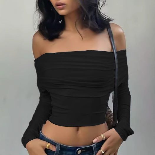 Damen Off-Shoulder Oberteil mit gerafften Details Echo Archiv