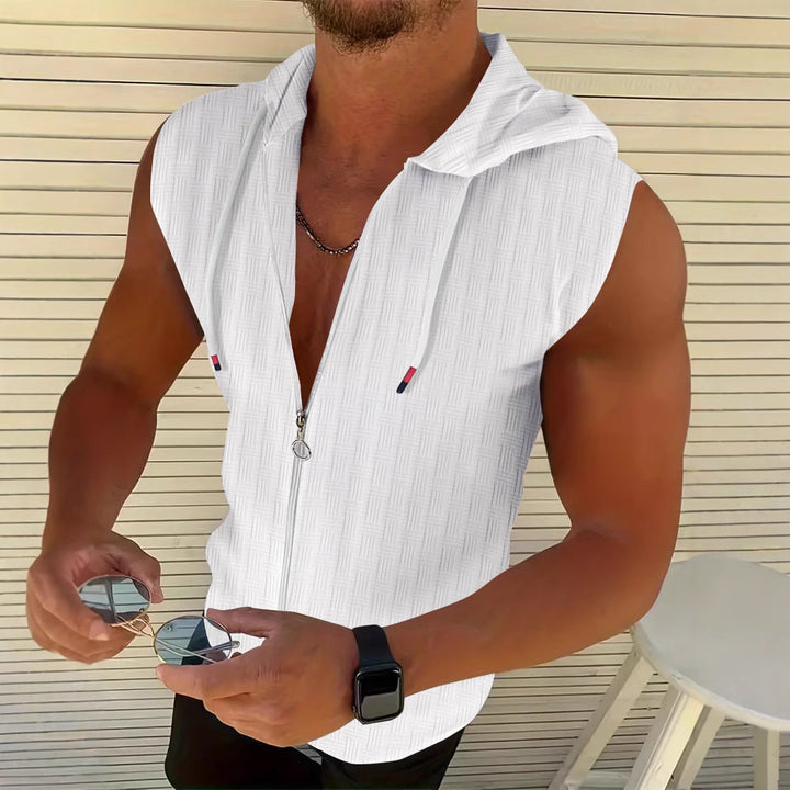Herren ärmelloses Hoodie mit Reißverschluss Echoarchiv