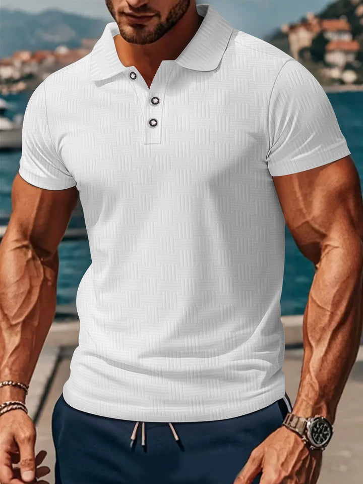Herren Polohemd mit strukturiertem Design und klassischem Kragen Echoarchiv